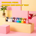 11 Pcs Pencil Shaped Crayon Organizer with Stand,Large - Image 6