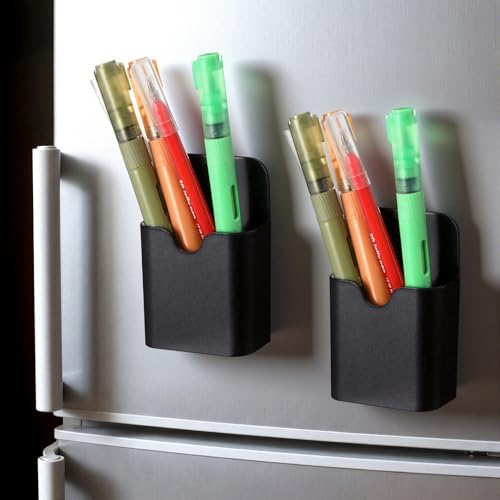 Jetec 24 Pcs Magnetic Pen Marker Holders, Black, 3.86 x 2.24 Inch - Image 4