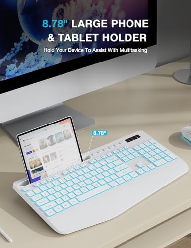 SABLUTE Wireless Keyboard with 7 Colored Backlit, Wrist Rest, 2.4G Lag-Free - Image 6