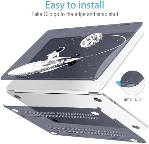 Mektron for 2026/2025/2024/2023 MacBook Air 15 INCH M5 A3448 /M4 A3241 /M3 A3114 /M2 A2941 Case, Printed Plastic Hard Shell Cover with 15.3" Liquid Retina Display Touch ID, Astronauts - Image 5