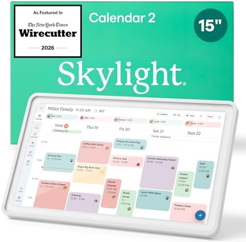 Skylight Calendar 2 – 15" Touchscreen Digital Calendar, Classic, White by Skylight
