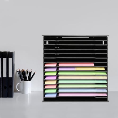 Scrapbook Paper Organizer, 15 Slot Vertical File Sorter Storage Rack, Desktop Paper Document Holder for 12" x 12" Paper, Files, Magazines, Home Office, Classroom and Craft Room - Image 6