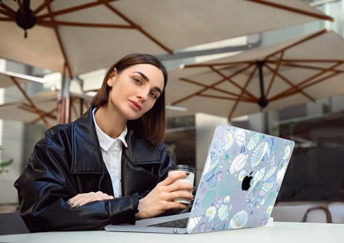 DONGKE for MacBook Air 13 Inch Case M5 2026 M4 2025 M3 M2 2024-2022 A3449 A3240 A3113 A2681, Plastic Hard Shell & Keyboard Cover & Screen Film for MacBook Air 13.6 Inch Case - Sea Shells - Image 3