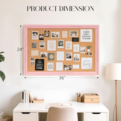 Cork Board Bulletin Board, 36"x24" Corkboard for Wall - Image 2