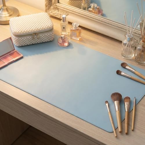 Blue Desk Mats Gaming Desk Pad, 24"x47" ZGLCQSGY Extended Mouse Pad Large Keyboard Mats, Laptop Mat for Desk, Desktop Mat Mousepad Office Decor for Women - Image 6