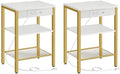 HOOBRO Side Tables with Charging Station, Small End Tables for Small Space by HOOBRO