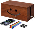 Solid Wood Cable Management Box, Cute Smile Cord Hider Box for Desk by Unknown