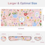Large Gaming Mouse Pad Set, Adorable Style 4 in1 Ergonomics Keyboard Desk Mat with Memory Foam Wrist Rest, Extended Game Mousepad, Non-Slip Desk Pad Matt Easy Typing Pain Relief I Pink Girly - Image 3