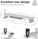 Fenge Dual Monitor Stand, Wooden Desk Shelf with Headphone & Phone Holder - Image 4