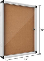 INNOVART 20”x16” Enclosed Bulletin Board, Weatherproof Outdoor Enclosed Cork Board with Swing-Open Locking Door, Aluminum Frame Wall Mounted Display Case for Home, School, Office, Commercial - Image 2