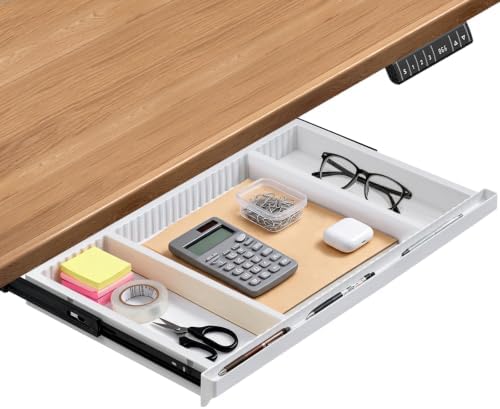 23" Under Desk Drawer Organizer Storage Tray with 2 Dividers Divider by TooCust
