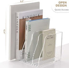 YUXUN Clear Acrylic File Organizer 4-Compartment Desktop - Image 7