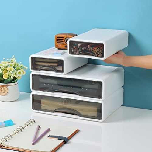 White Desktop Drawer Organizer Unit for Office Paper and Supplies - Image 5