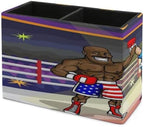 PU Leather Multi-Compartment Pen Holder Desktop Organizer Pencil Cup Storage Caddy for Office Home Supplies Winner And Loser in Boxing Match - Image 7