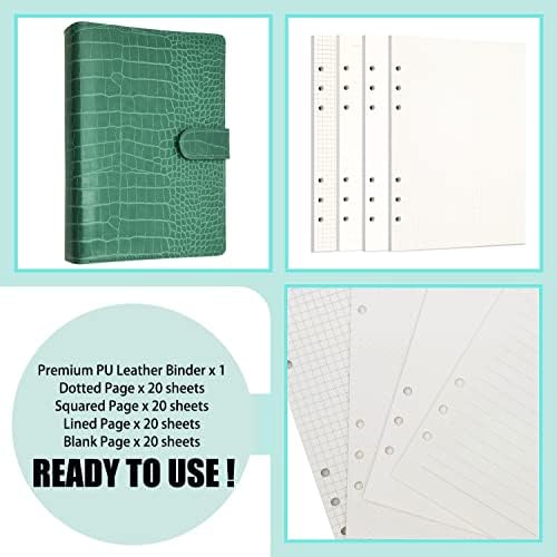 PU Leather Personal Notebook Planner with 80 Pages Loose-Leaf Papers 6 Holes Ring Binder Pen Holder Magnetic Buckle (Rainbow, A5 Mini) - Image 2