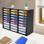 Mail Sorter Organizer, Black Mailbox for Classroom, 27 Compartments Literature Organizer, Desktop File Sorter, Paper Organizer for Home School Office (27 Slots Black) - Image 3