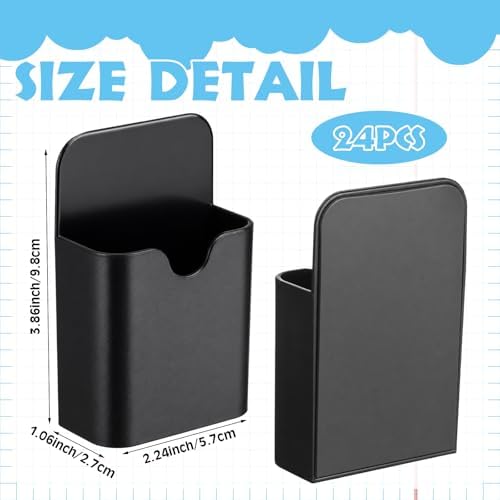 Jetec 24 Pcs Magnetic Pen Marker Holders, Black, 3.86 x 2.24 Inch - Image 2