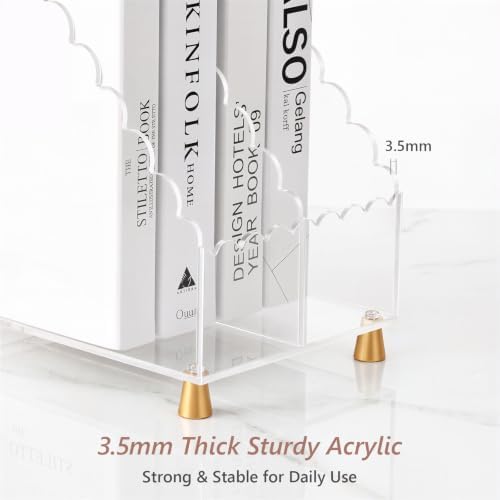 Acrylic Magazine File Holder,Scalloped Edges,Extra Wide Design - Image 5