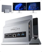 USB C Docking Station Dual Monitor 4K@60Hz, Laptop Dock with Vertical Stand by PULWTOP