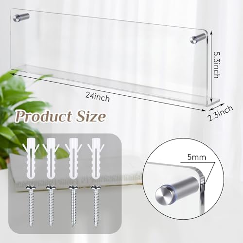 2 Pack Clear Acrylic Magazine Holder Wall, Brochure, 24 Inch - Image 2