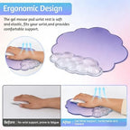 2 in 1 Gel Cloud Wrist Rest Set for Keyboard and Mouse - Office Accessories - Image 3
