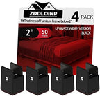 Bed Risers 2 Inch with Adjustable Screw Clamp,4 Pack Black by ZDDLOINP