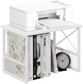 Printer Stand for Desk, Desktop Printer Stand Shelf Organzier for Home Office, for Above and Under Desk, Fax Machine Copier Scanner, White by VYUOL