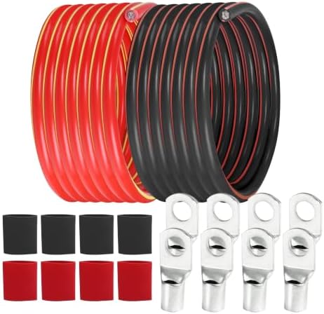 2 Gauge Battery Cable, 2 AWG CCA Wire 50FT Each Black/Red by Sunnarepoon