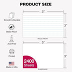 WritePads Index Cards Bulk, 2400 Flash Cards (24 Packs of 100), Wide Ruled Notecard, Blank Back Note Cards, Lined Flashcards for Studying School Home and Office, Made in USA (3x5) - Image 2