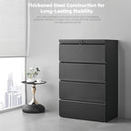 Approgreent Lateral 4 Drawer File Cabient with Lock, Metal Filing Cabinets for Home Office, Heavty Duty Office Storage Cabinet for A4/Letter/Legal (Matte Black) - Image 3