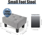 BRIAN & DANY Small Foot Stool, Linen Foot Stools with Legs, Stable Small Footstool for Living Room, Light Gray - Image 3