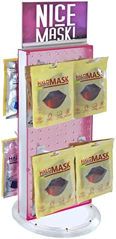 Azar 700508-PNK 8-Inch W by 20-Inch H Revolving Pink Pegboard Counter Unit, Pink - Image 6