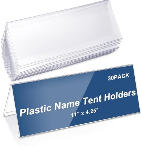 30 Pieces Acrylic Name Plate for Desk, 11" X 4.25" Name Tent for Meeting by Vicenpal