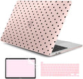 DONGKE Case for MacBook Pro 13 Inch (2026-2020 Models A2338 M2 M1/A2251/A2289), Chalk Pink Polka Dots Hard Shell Case with Keyboard Protector, Compatible with Retina Display and Touch Bar by DONGKE