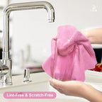 LIVOS Microfiber Cleaning Cloth Roll - 80 Pack, Reusable Paper Towels Pink Tear Away, Microfiber Towels for Cars, Super Absorbent Lint Free Cleaning Rags for House, Kitchen, Window-11.5"x11.5" - Image 5