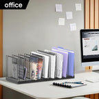 9-Section Desk File Organizer, Vertical File Holder, Mesh Desktop File Folder Metal File Organizer Stand for Office Home Classroom, Black, 2 Pack - Image 7