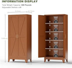 COFaR 5 Tier Metal Kitchen Storage Cabinets, 71" Pantry Cabinet with Doors - Image 3
