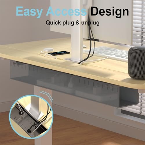 Standing Desk with Hidden Cable Management,55x24,Lightwood - Image 5