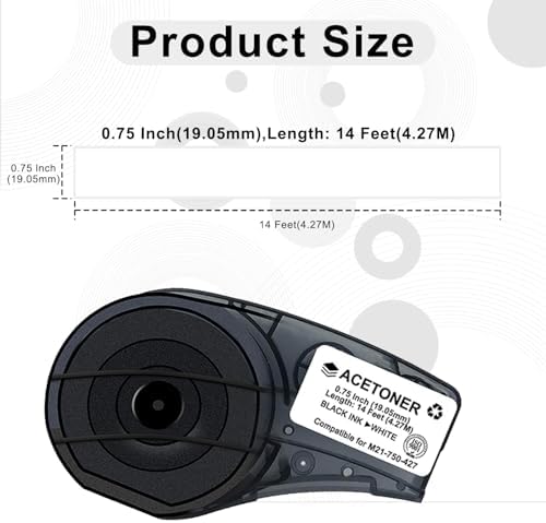 Compatible for M21-750-427 Black on White Self-Laminating Wire Wrap Label - Image 3