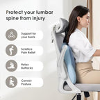 FLORICH Car Seat Cushion and Back Support for Car Ultrathick Memory Foam Office Chair Cushions with Lumbar Support Pillow for Sciatica & Back & Tailbone Pain Relief (Blue) - Image 4