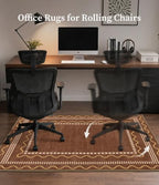 chakme Office Chair Mat for Hardwood Floor, 48"x36" (Brown Scalloped) - Image 5