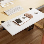 Desk Extender 24‘’ x 12 Inch Foldable Table Extension Folding Wall Table Keyboard Extender for Desk Clamp-on Shelf for Dorm Bunk, Office, Kitchen Bar, RV Countertop, Laundry Room (White) by AUTOHJ