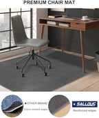 SALLOUS Chair Mat for Hard Floors, 60"x71" Washable Chair Mat Under Desk, Smooth Rolling Desk Chair Mat, Anti Slip Hard Floor Protector, Noise Reducing Desk Rug for Home Office Chair (Dark Gray) - Image 5