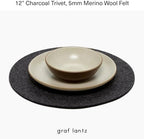 Graf Lantz - Trivets for Hot Dishes - Heat Resistant 100% Merino Wool - Hot Pads for Kitchen, Countertops, Tables, Sizzling Dishes, Pots & Pans - Home Decor, Kitchen Accessories - 12", Charcoal - Image 4