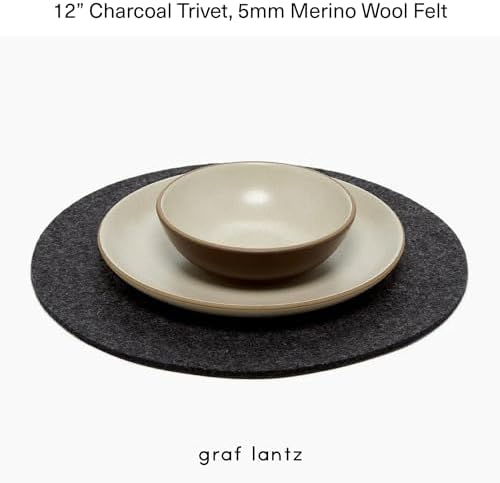 Graf Lantz - Trivets for Hot Dishes - Heat Resistant 100% Merino Wool - Hot Pads for Kitchen, Countertops, Tables, Sizzling Dishes, Pots & Pans - Home Decor, Kitchen Accessories - 12", Charcoal - Image 4