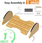 Bamboo Foot Rest for Under Desk at Work - Reversible Rocking Desk Footrest 2-in-1 with 6 Adjustable Heights, Ergonomic Foot Rest Under Desk with Anti-Slip Surface for Home, Office and Gaming - Image 5