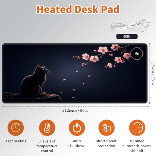 Heated Desk Pad & Mouse Pad, 3 Heat Levels, 3-Hour Auto Shut-Off - Image 2