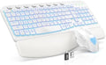 SABLUTE Wireless Keyboard and Mouse Combo, Ergonomic Wave with Wrist Rest by SABLUTE