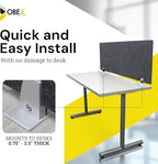 OBEX Panel Desk Mounted PET Privacy Screen, 18" x 48", Shadow - Image 2