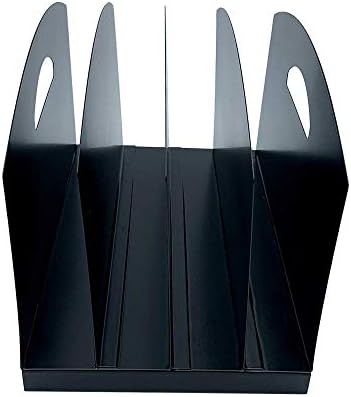 Huron Desktop File Organizer Vertical 4 Slot w/Handles, Black Steel - Image 2